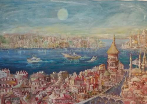 Istanbul-2, Oil on canvas, 137x95cm, 2018         
