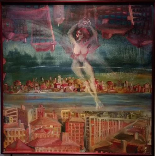 Cities of Reflections-2, Oil on canvas, 80x80cm, 2.000