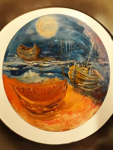 Karton ustu acrylic 28X25cm