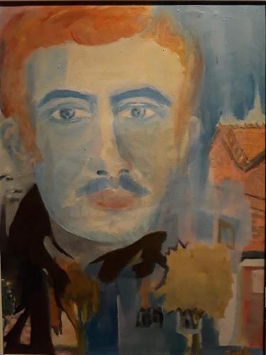 Otoportre 1976 masonit ustu y.b.45X35