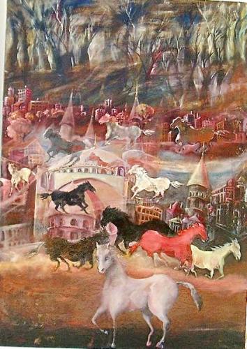 53-Ziya-Gurel-Horses-running-from-past-Gecmisten-gelen-atlar137x97-tuv.ust-yb.-2004