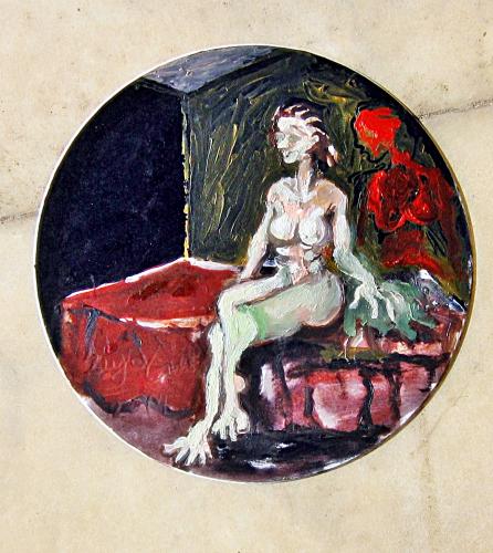 The-Woman-who-hasnt-knows-whats-her-waiting-for..-18cm.-cart-on-oil.-2014